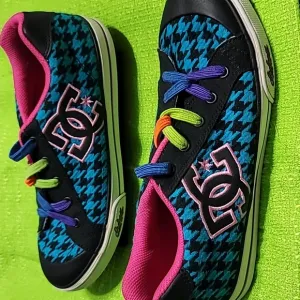 DC Chelsea Houndstooth Sneakers Multicolor No Tie Stretchable Laces