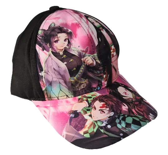 Demon Slayer Anime Ladies Cap / Baseball Cap – Pink and Black / Adjustable