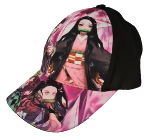 Demon Slayer Anime Ladies Cap / Baseball Cap – Pink and Black / Adjustable