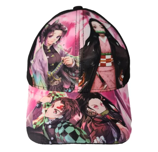 Demon Slayer Anime Ladies Cap / Baseball Cap – Pink and Black / Adjustable
