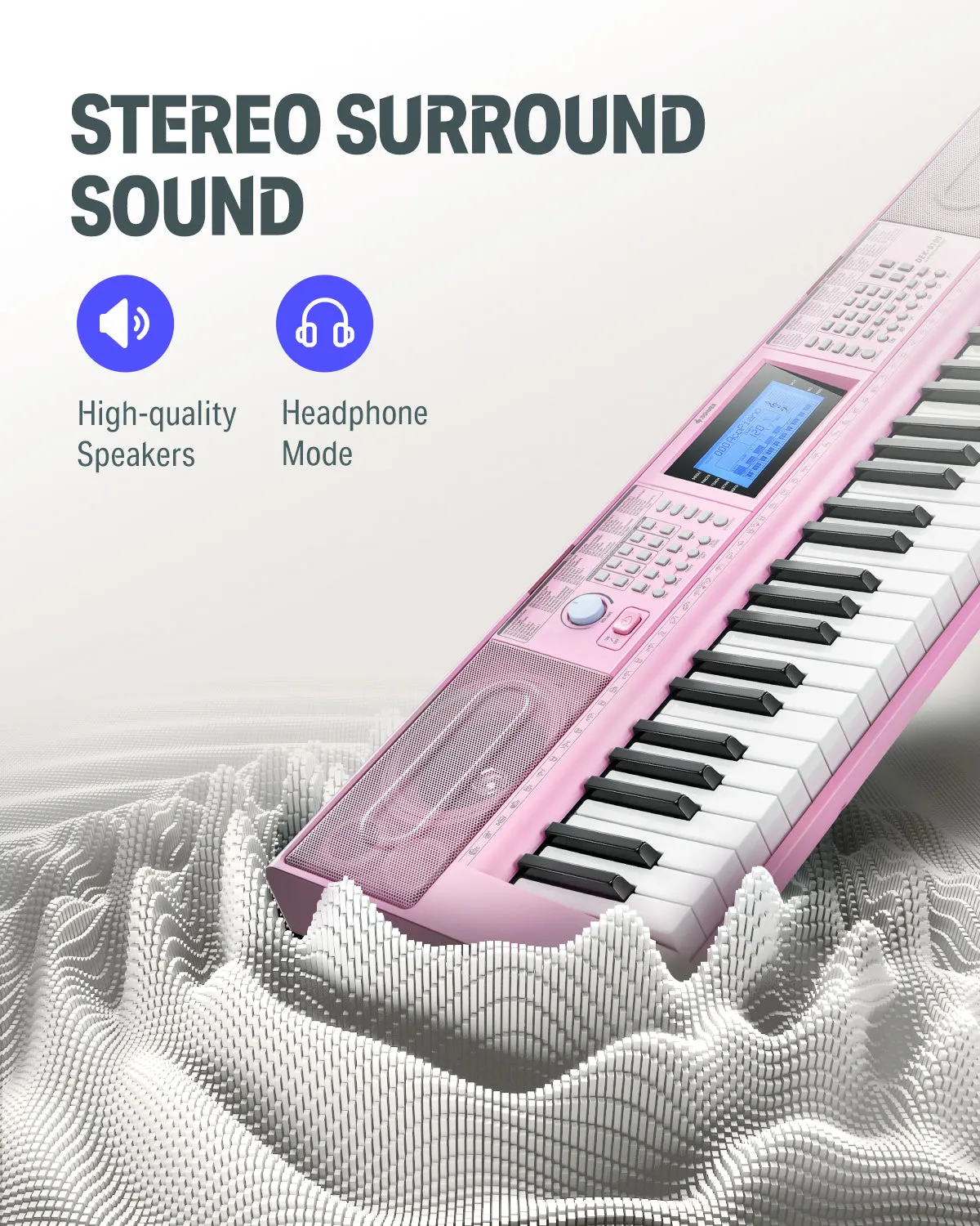 Donner DEK-610s Portable Piano Keyboard 61 Keys for Beginner with keyboard stand, bench, music stand, microphone, adapter