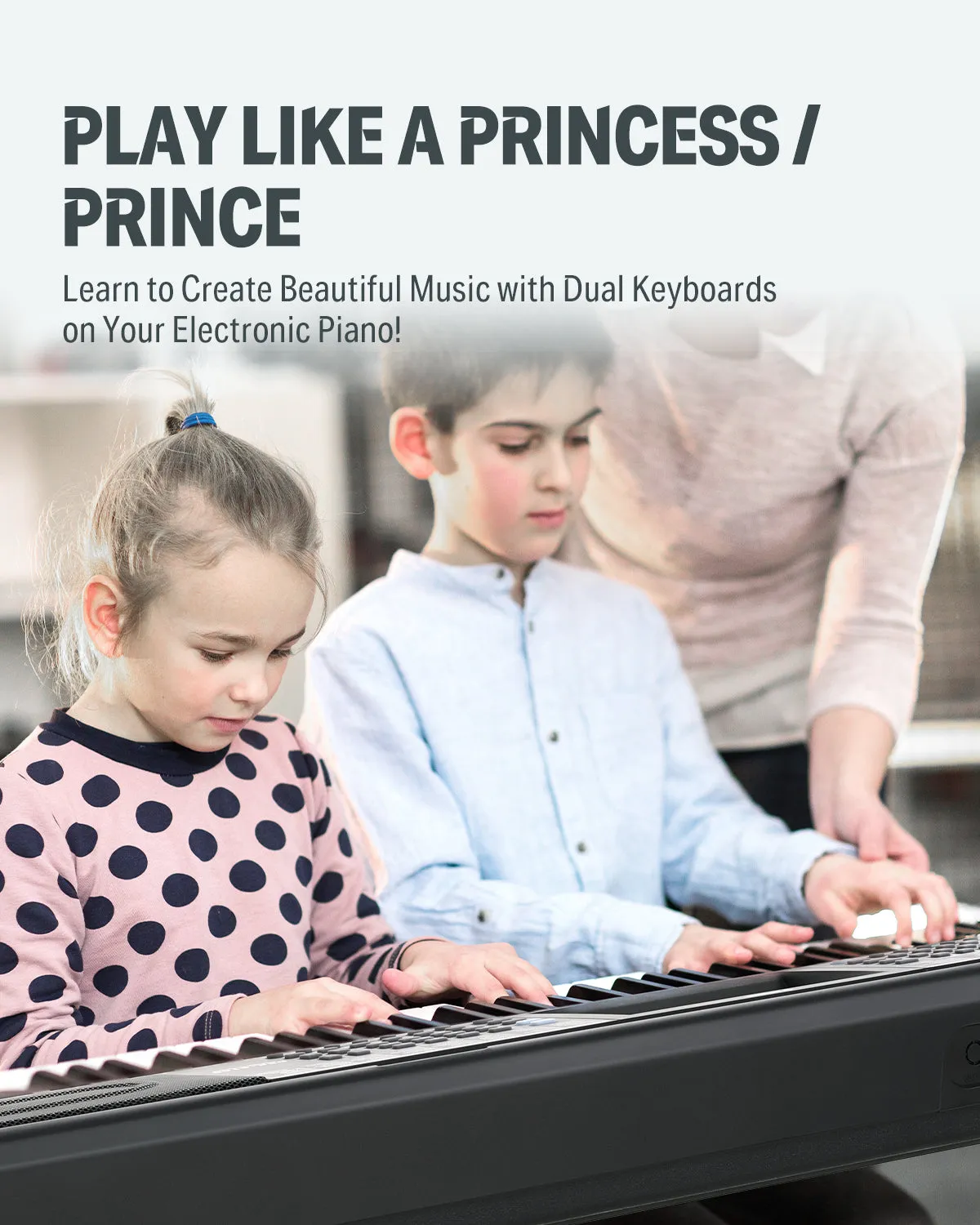 Donner DEK-610s Portable Piano Keyboard 61 Keys for Beginner with keyboard stand, bench, music stand, microphone, adapter