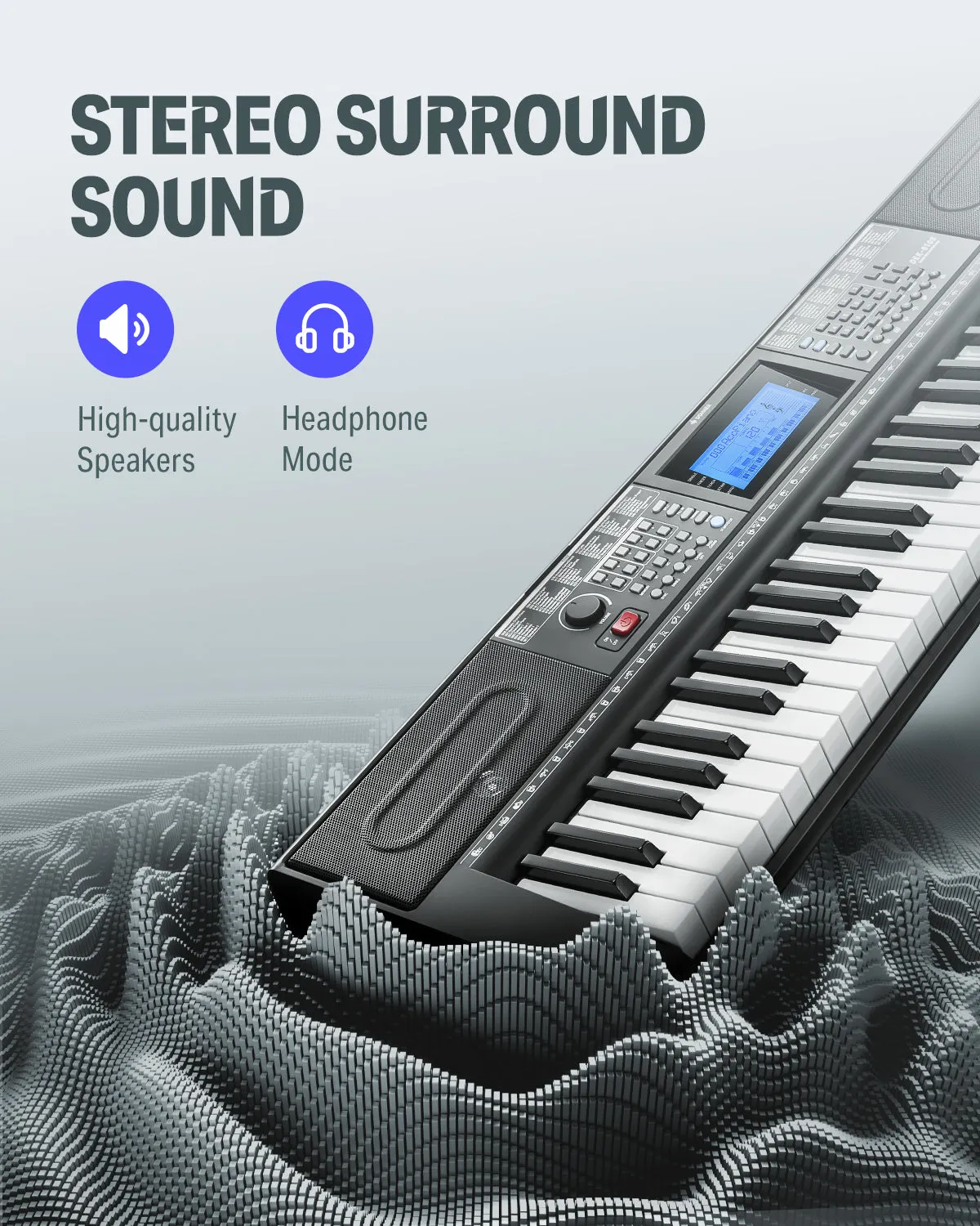 Donner DEK-610s Portable Piano Keyboard 61 Keys for Beginner with keyboard stand, bench, music stand, microphone, adapter
