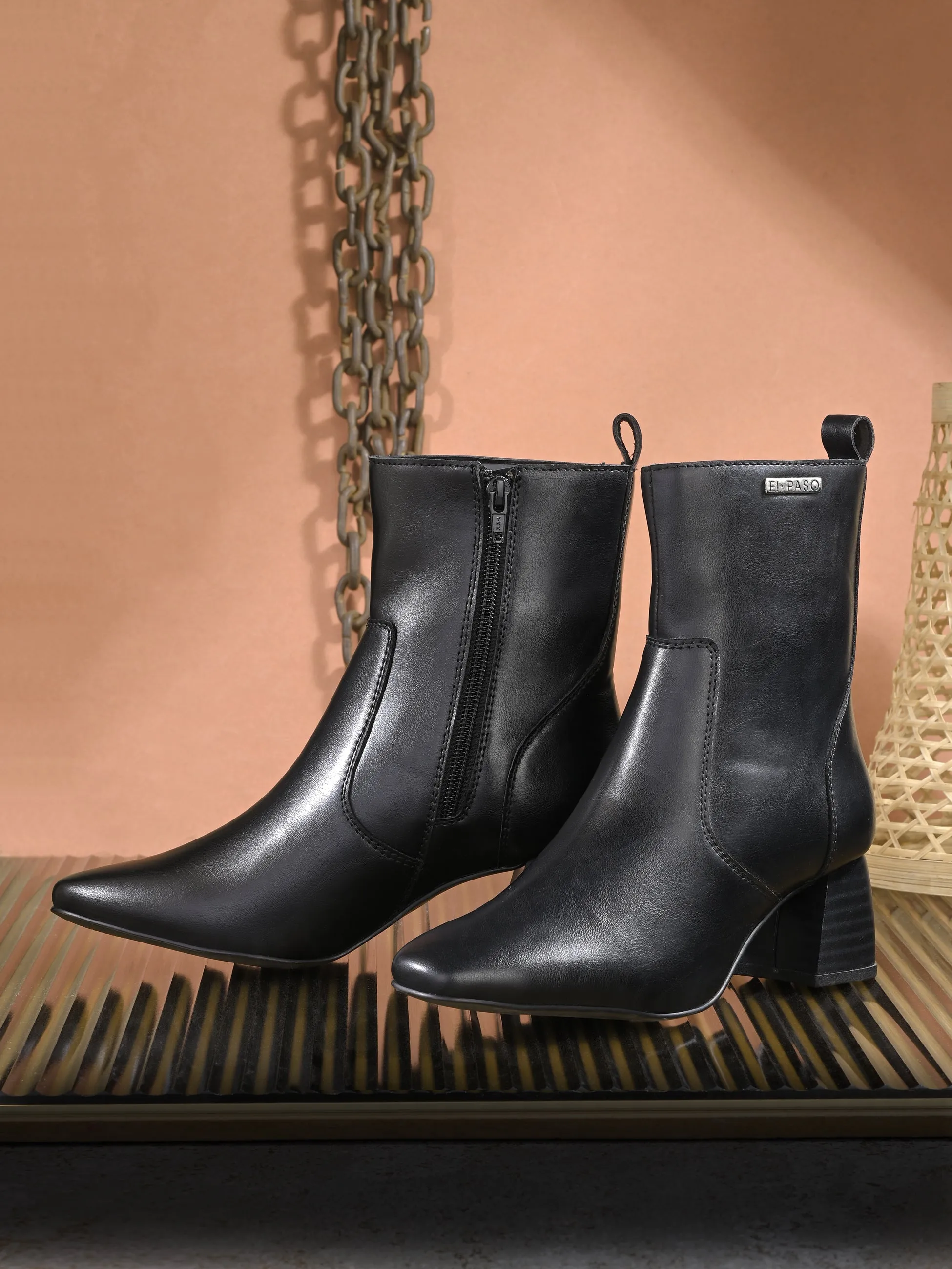 El Paso Women Faux Leather Casual Chelsea Boots