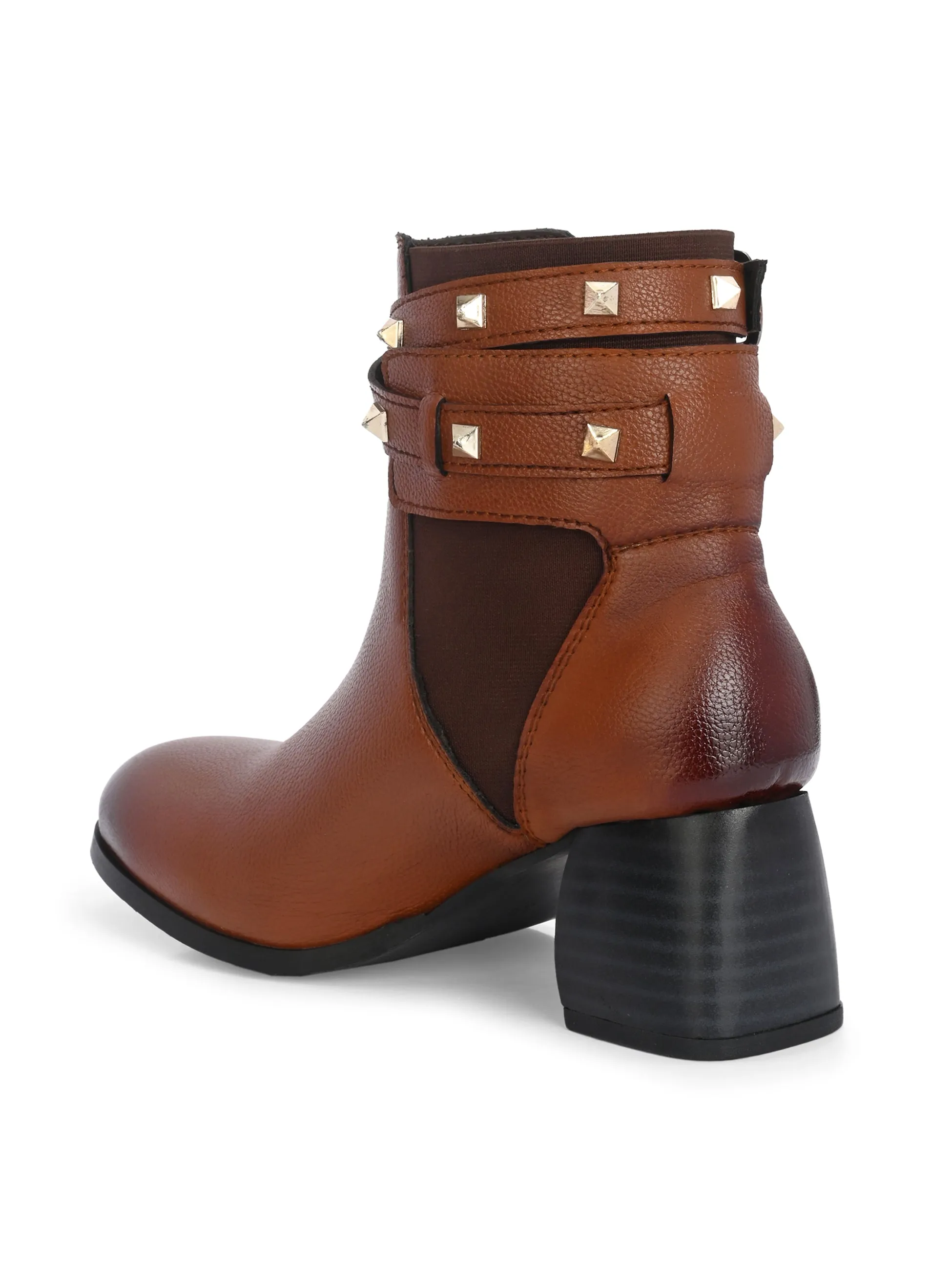 EL PASO Women Faux Leather Casual Slip On Boots