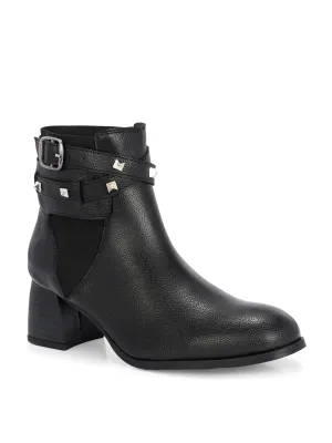 EL PASO Women Faux Leather Casual Slip On Boots