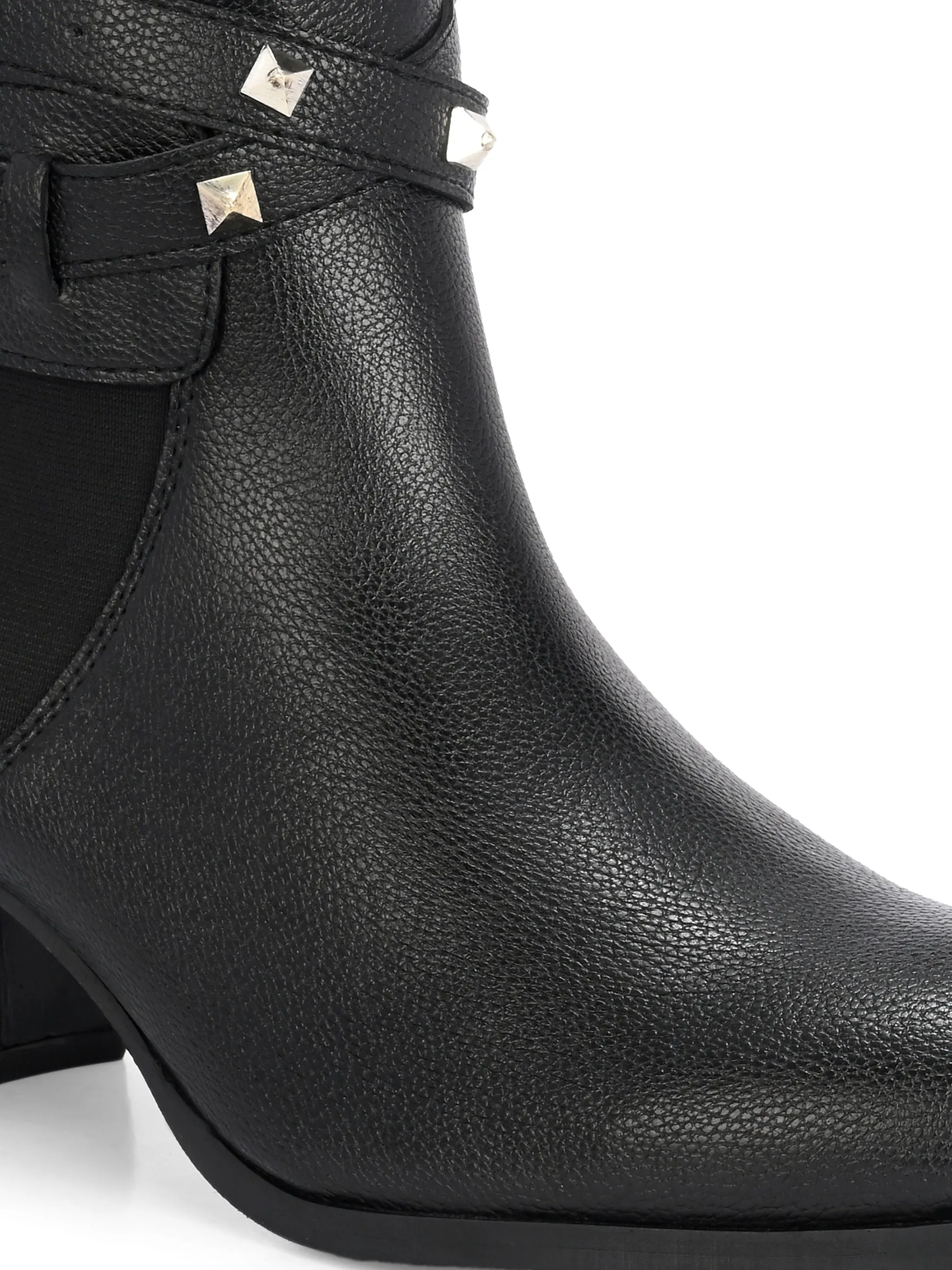 EL PASO Women Faux Leather Casual Slip On Boots