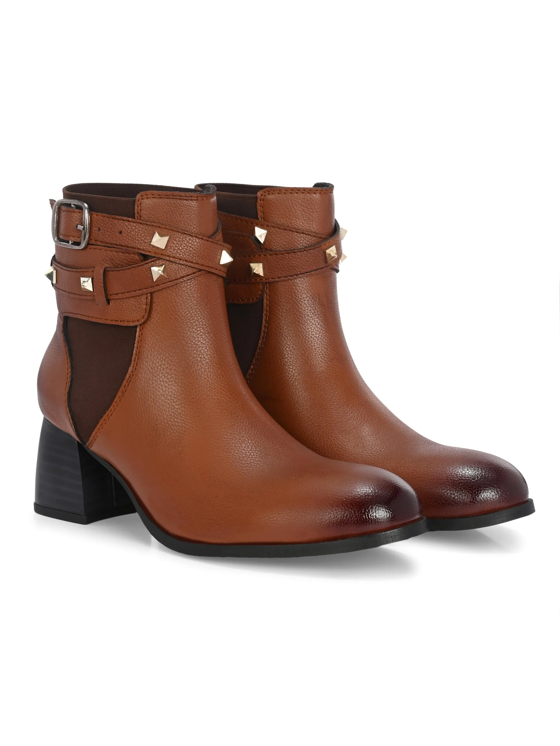 EL PASO Women Faux Leather Casual Slip On Boots