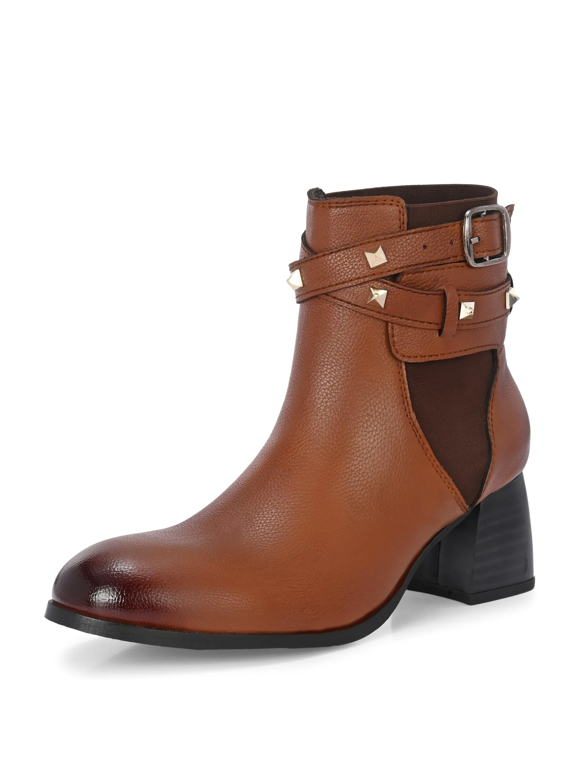 EL PASO Women Faux Leather Casual Slip On Boots