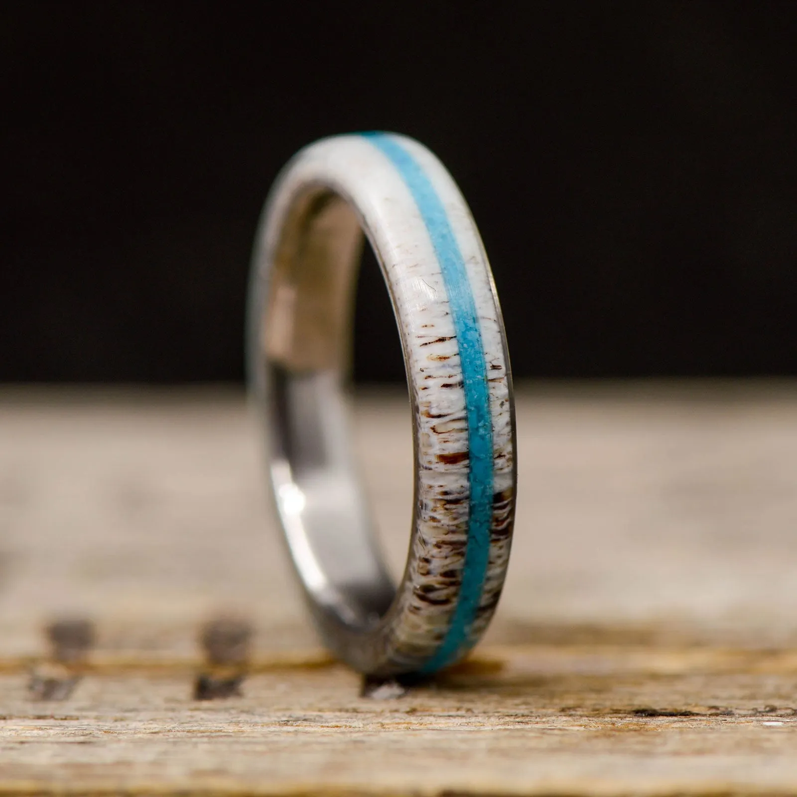 Elk Antler with Turquoise Inlays