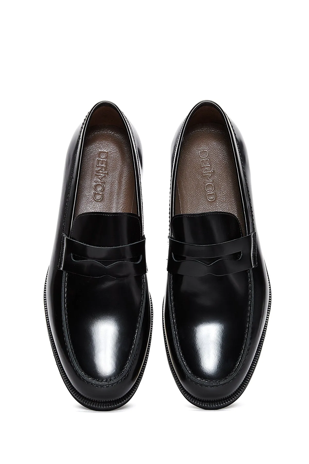 Erkek Siyah Rugan Deri Klasik Loafer