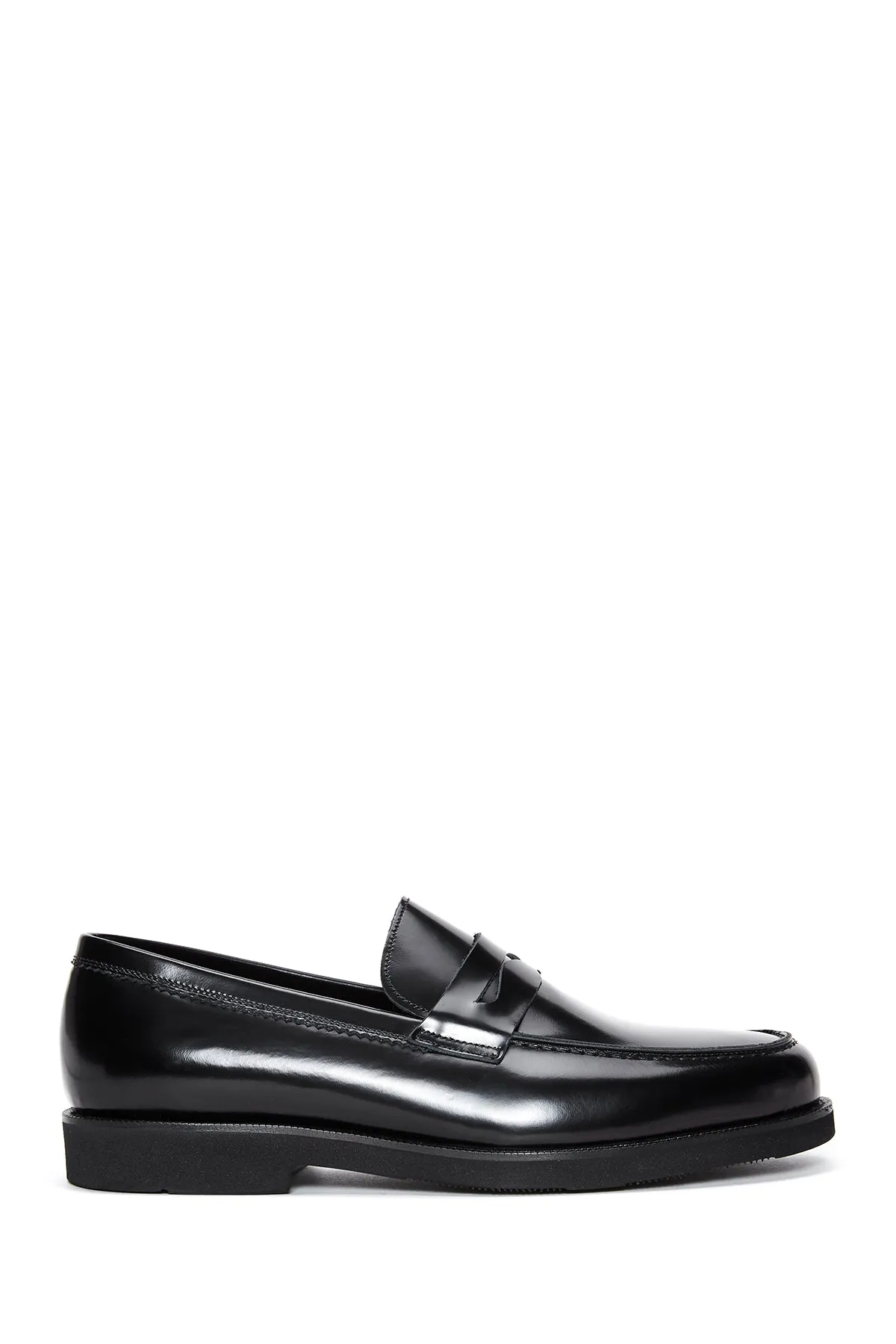 Erkek Siyah Rugan Deri Klasik Loafer