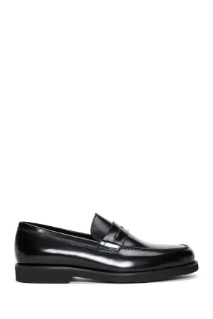 Erkek Siyah Rugan Deri Klasik Loafer