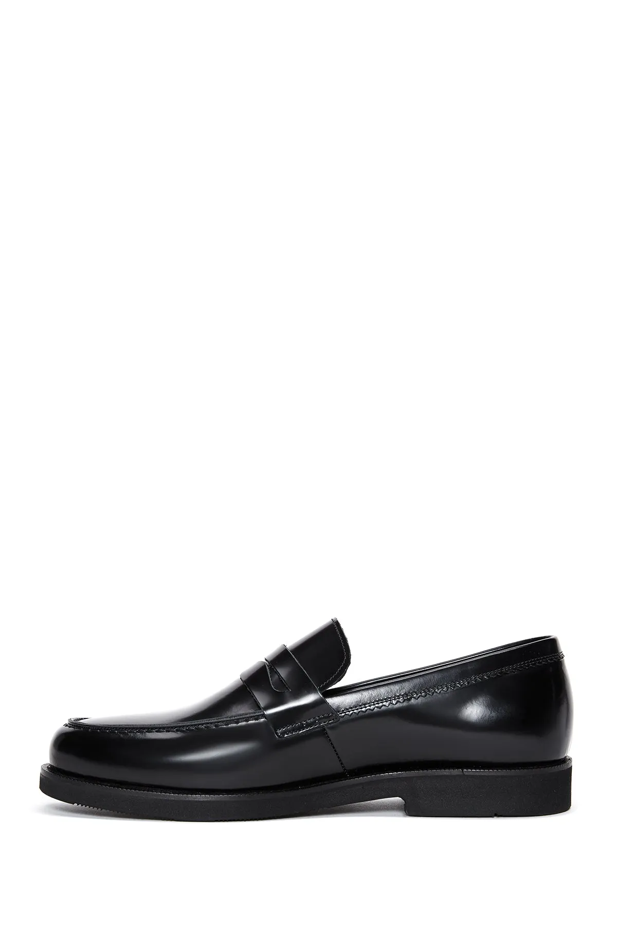 Erkek Siyah Rugan Deri Klasik Loafer
