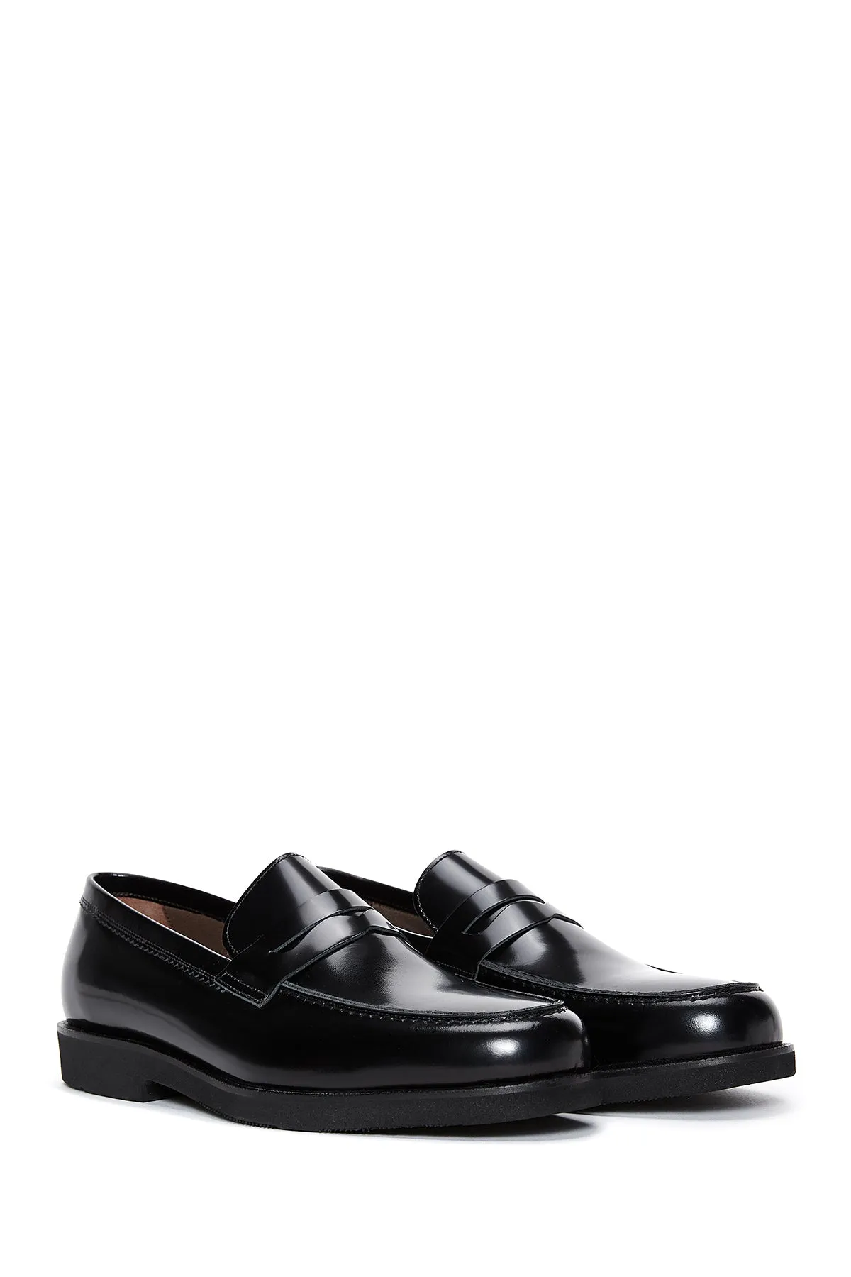 Erkek Siyah Rugan Deri Klasik Loafer