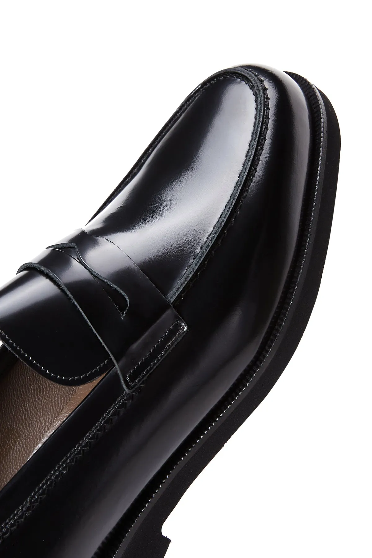 Erkek Siyah Rugan Deri Klasik Loafer