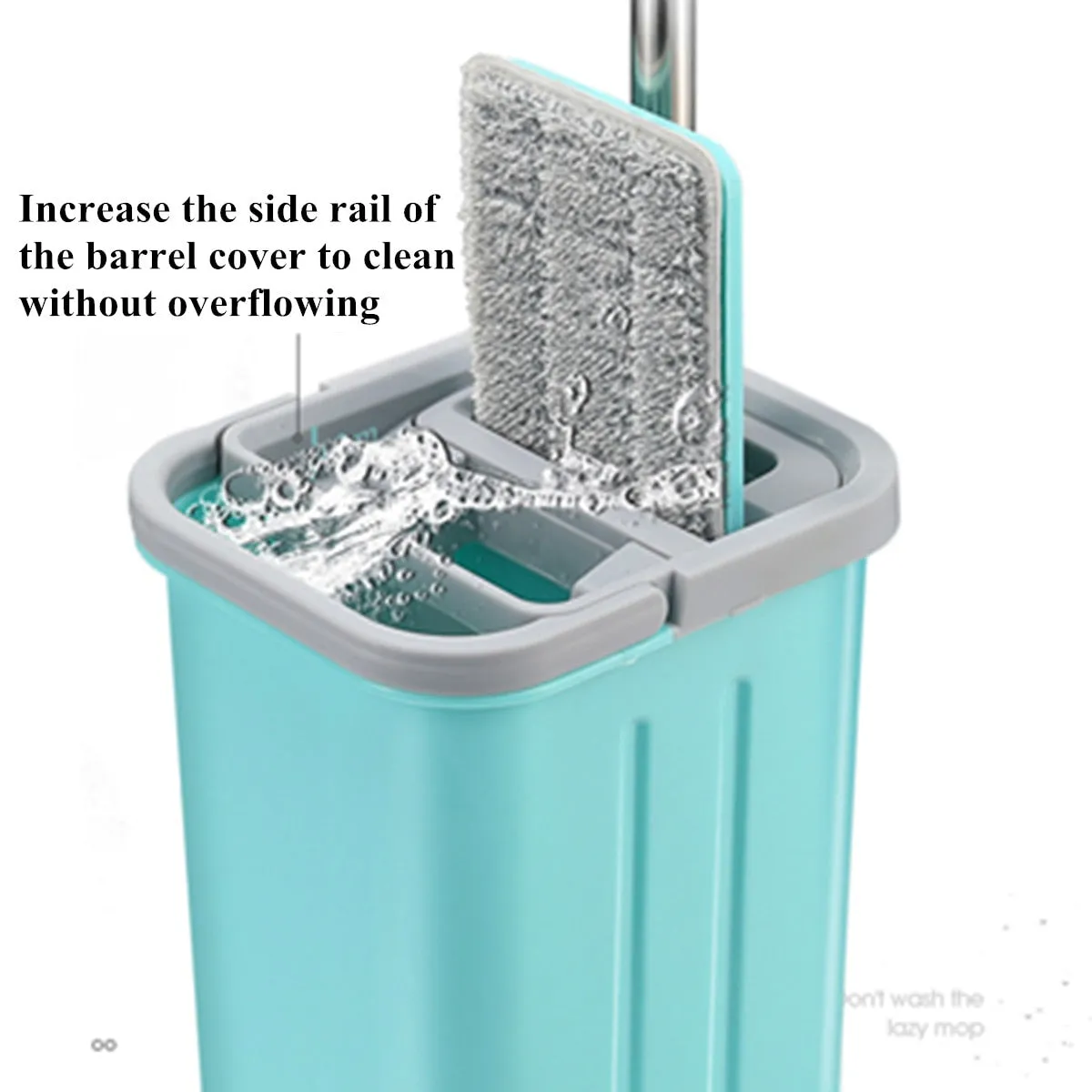 Flat Mop Squeeze Bucket Hand Free Wringing Floor Cleaning Microfiber Mop Pads Wet Dry Usage on Hardwood Laminate Tile