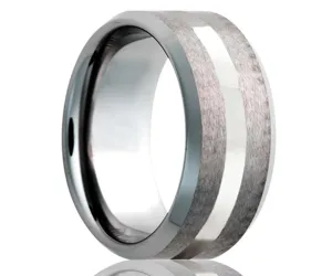 Flat Tungsten Polished Bevels Ring