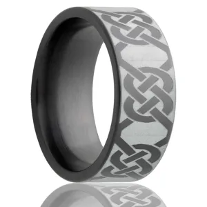 Flat Zirconium Band with a Laser Pattern