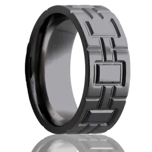 Flat Zirconium Ring with a Milled Pattern