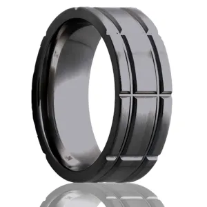 Flat Zirconium Ring with a Milled Pattern