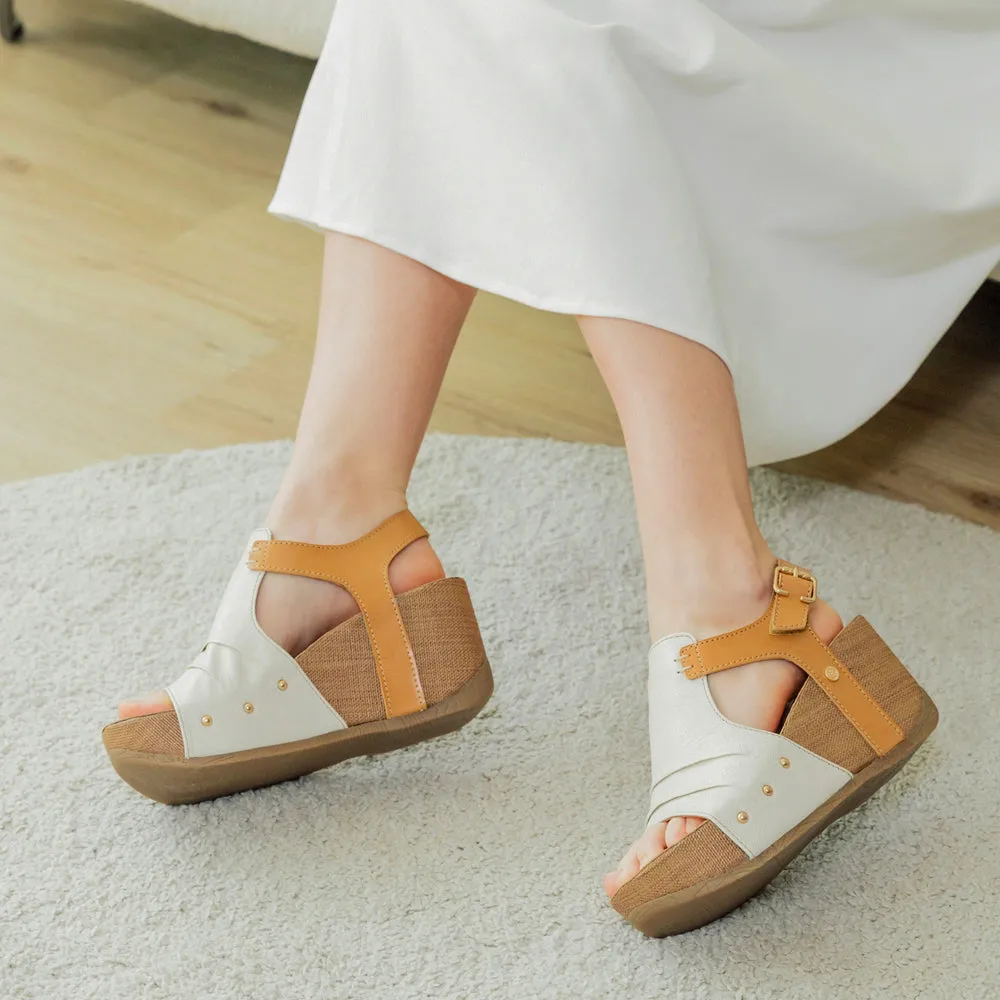Formentera Glove Wedge Sandals (Chalk)