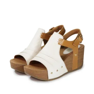 Formentera Glove Wedge Sandals (Chalk)