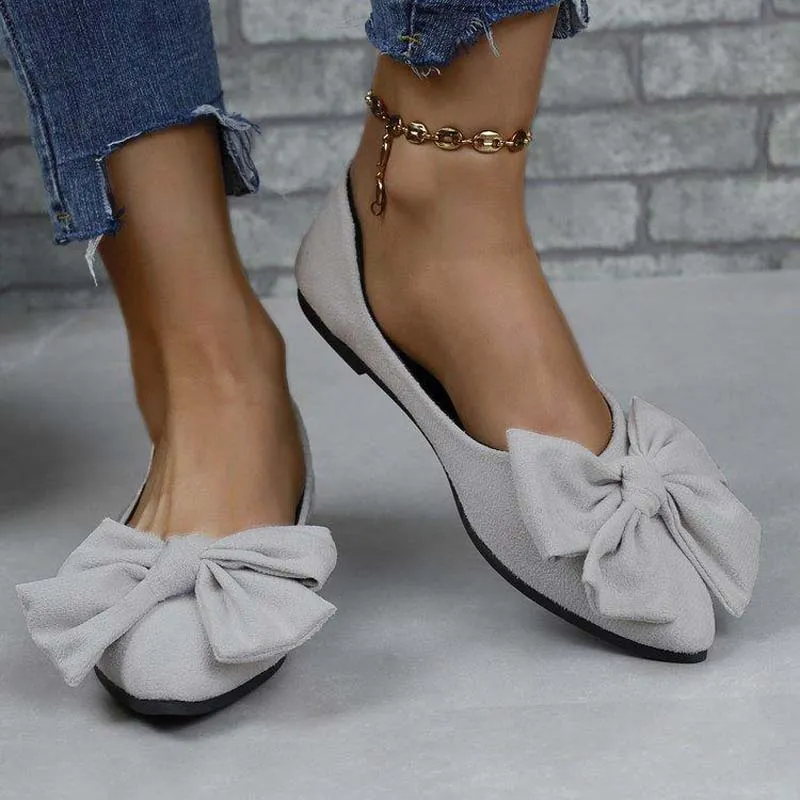 GS Mule | Klassieke platte schoenen met spitse neus en strik voor dames