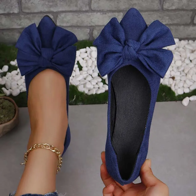 GS Mule | Klassieke platte schoenen met spitse neus en strik voor dames