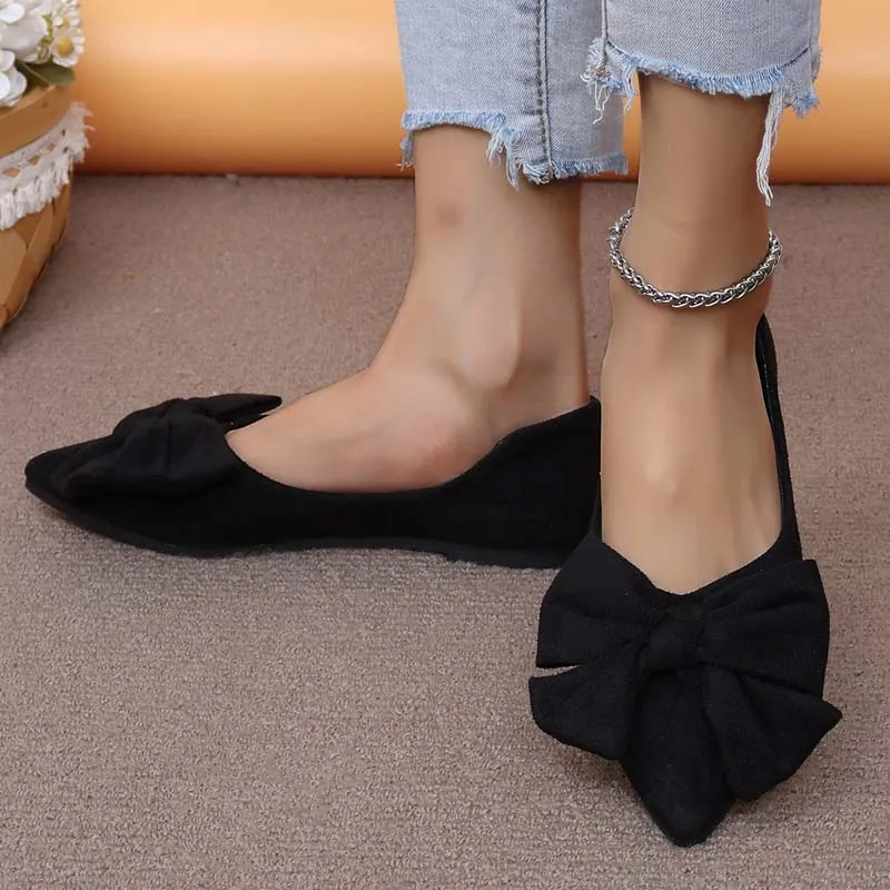 GS Mule | Klassieke platte schoenen met spitse neus en strik voor dames