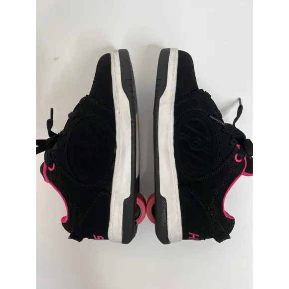 Heelys Voyager Black Barbie Pink Wheeled Sneakers Shoes Sz 3 Girl