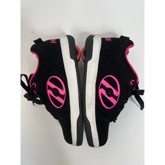 Heelys Voyager Black Barbie Pink Wheeled Sneakers Shoes Sz 3 Girl