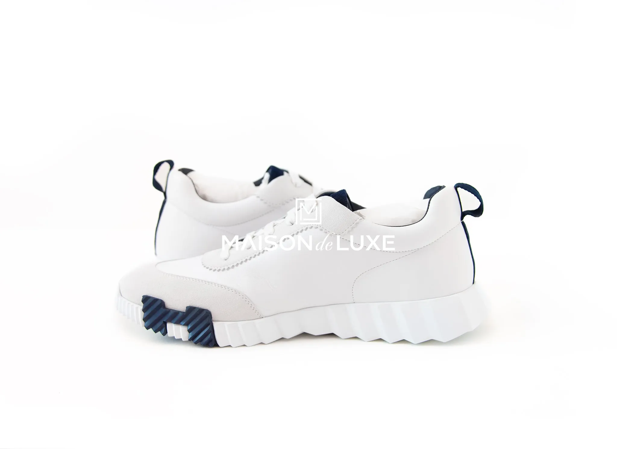Hermes Men's White Bouncing 42 Sneaker