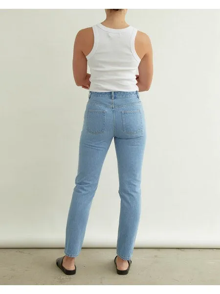 High Waist Taper Jean Light Indigo
