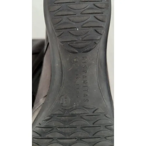 Hispanitas Extra Light Lace Up Shoes Patchwork Layered Leather Gray Black 6.5 37