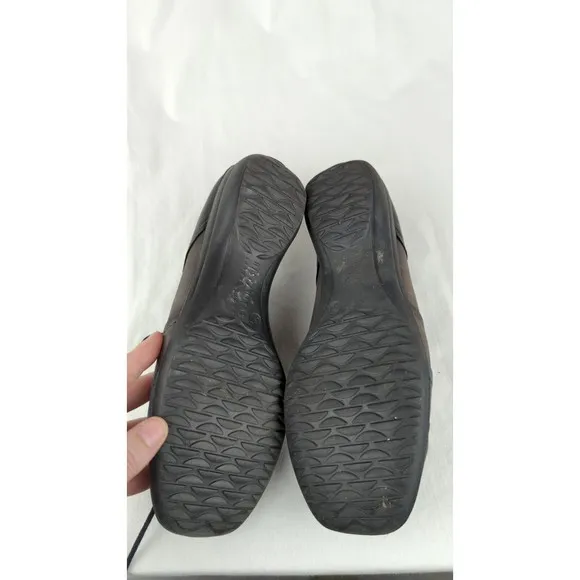 Hispanitas Extra Light Lace Up Shoes Patchwork Layered Leather Gray Black 6.5 37