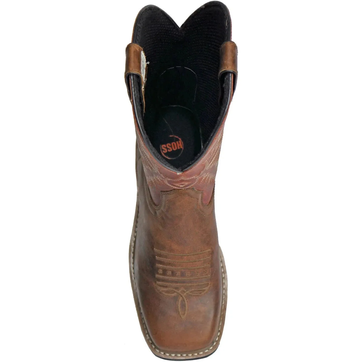 Hoss Men's Landon Cognac 11" Soft Toe Western Work Boot - Cognac/Red 92048