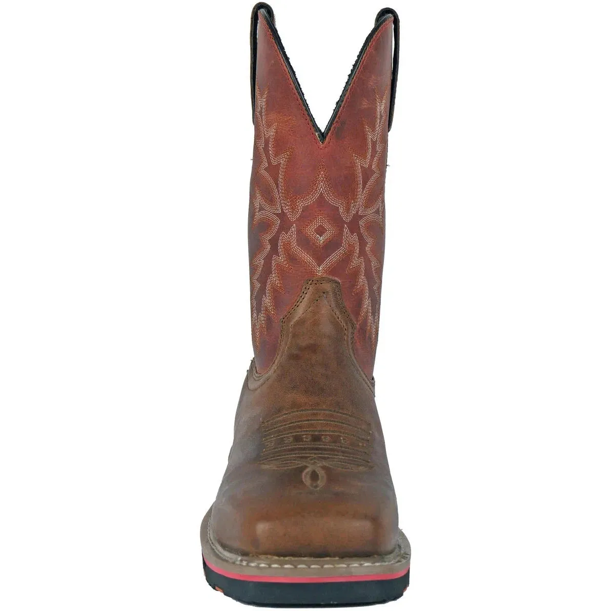 Hoss Men's Landon Cognac 11" Soft Toe Western Work Boot - Cognac/Red 92048