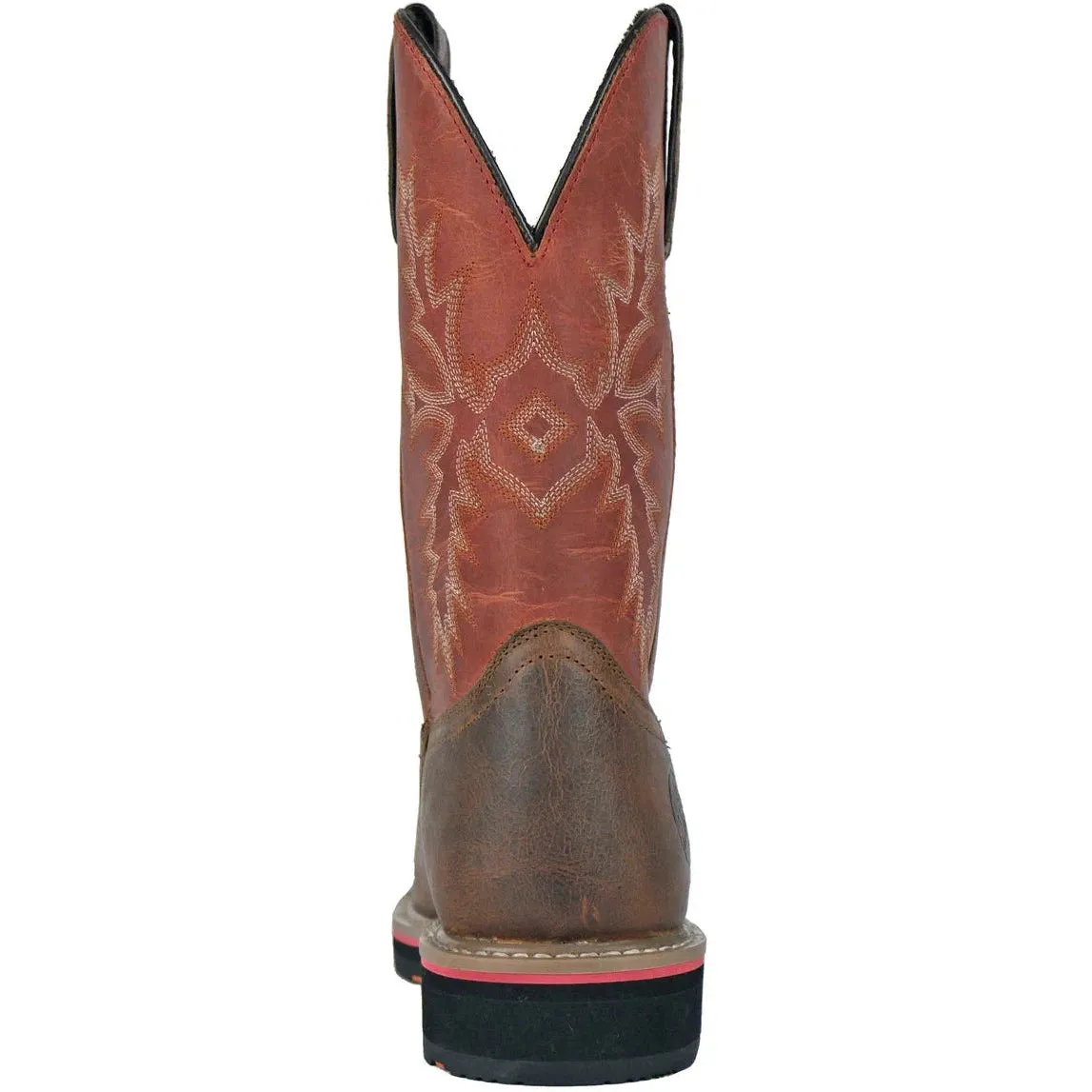 Hoss Men's Landon Cognac 11" Soft Toe Western Work Boot - Cognac/Red 92048