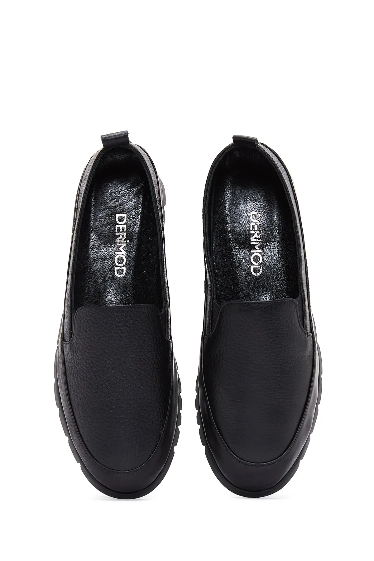 Kadın Siyah Deri Comfort Loafer