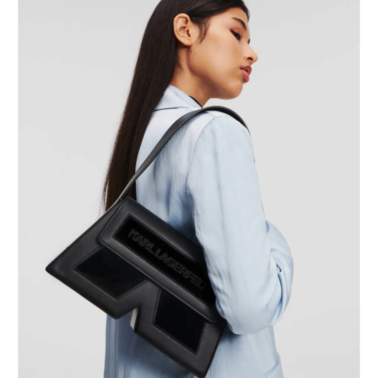 KARL LAGERFELD K/IKON BLACK LARGE BAG