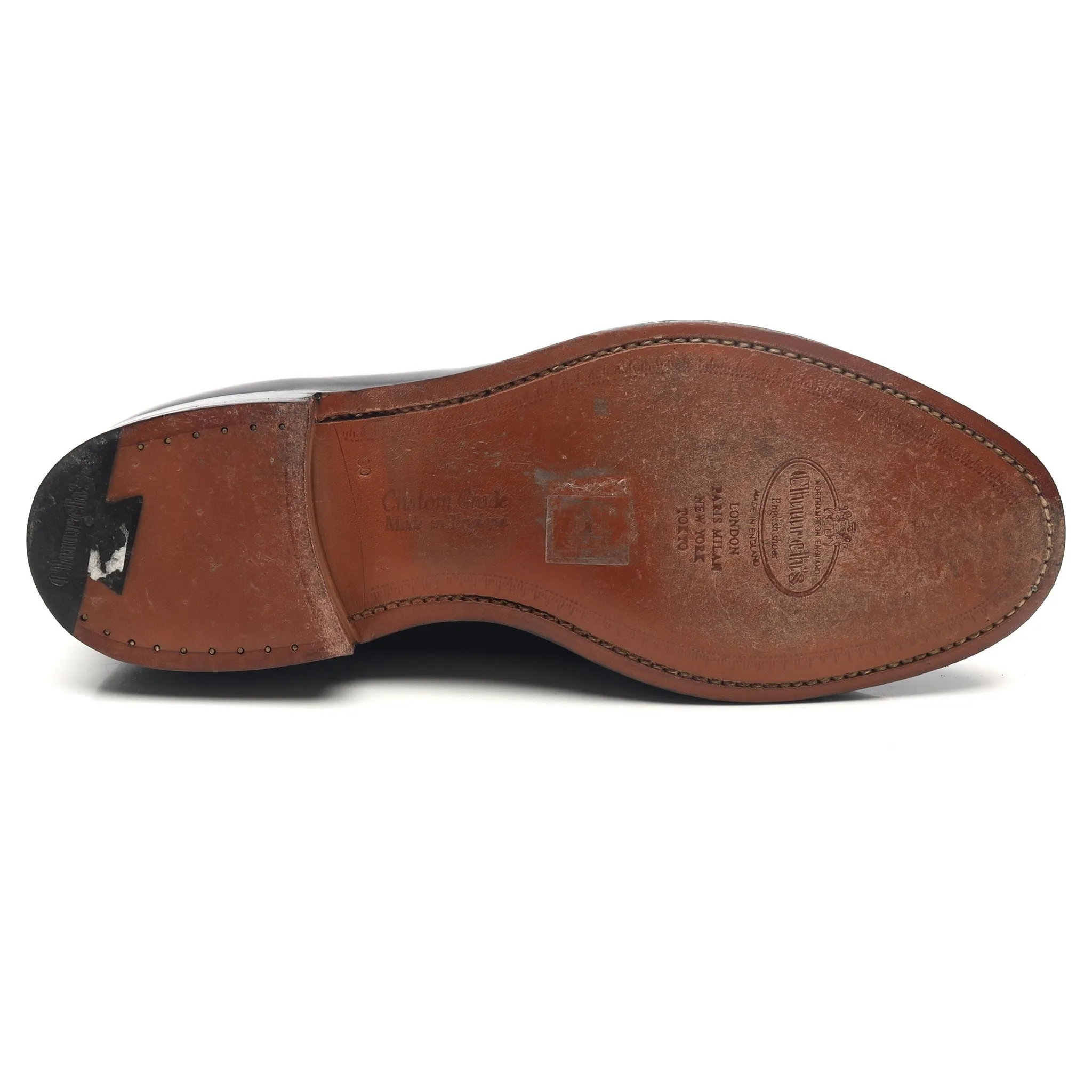 'Keats II' Black Leather Tassel Loafers UK 9 G