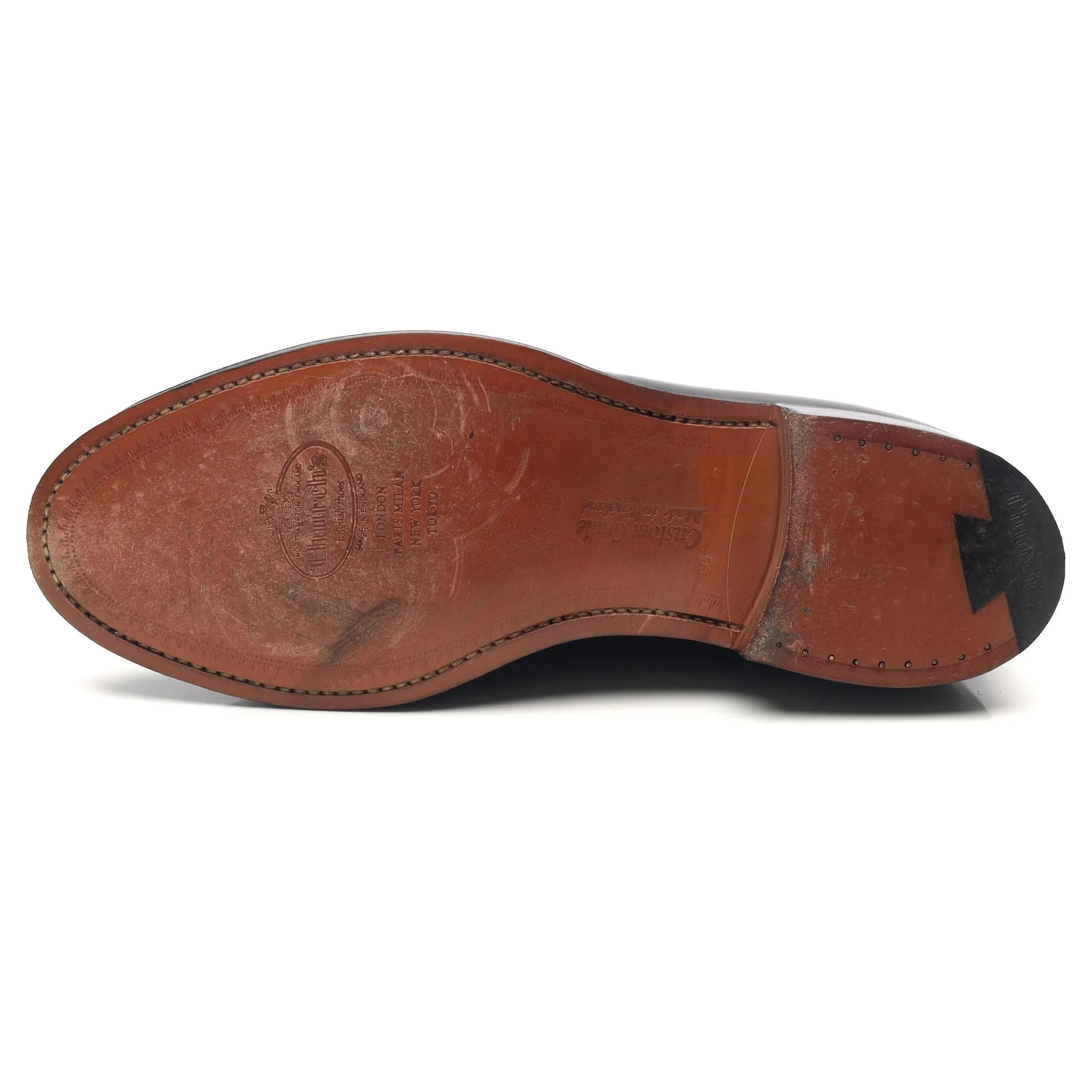 'Keats II' Black Leather Tassel Loafers UK 9 G
