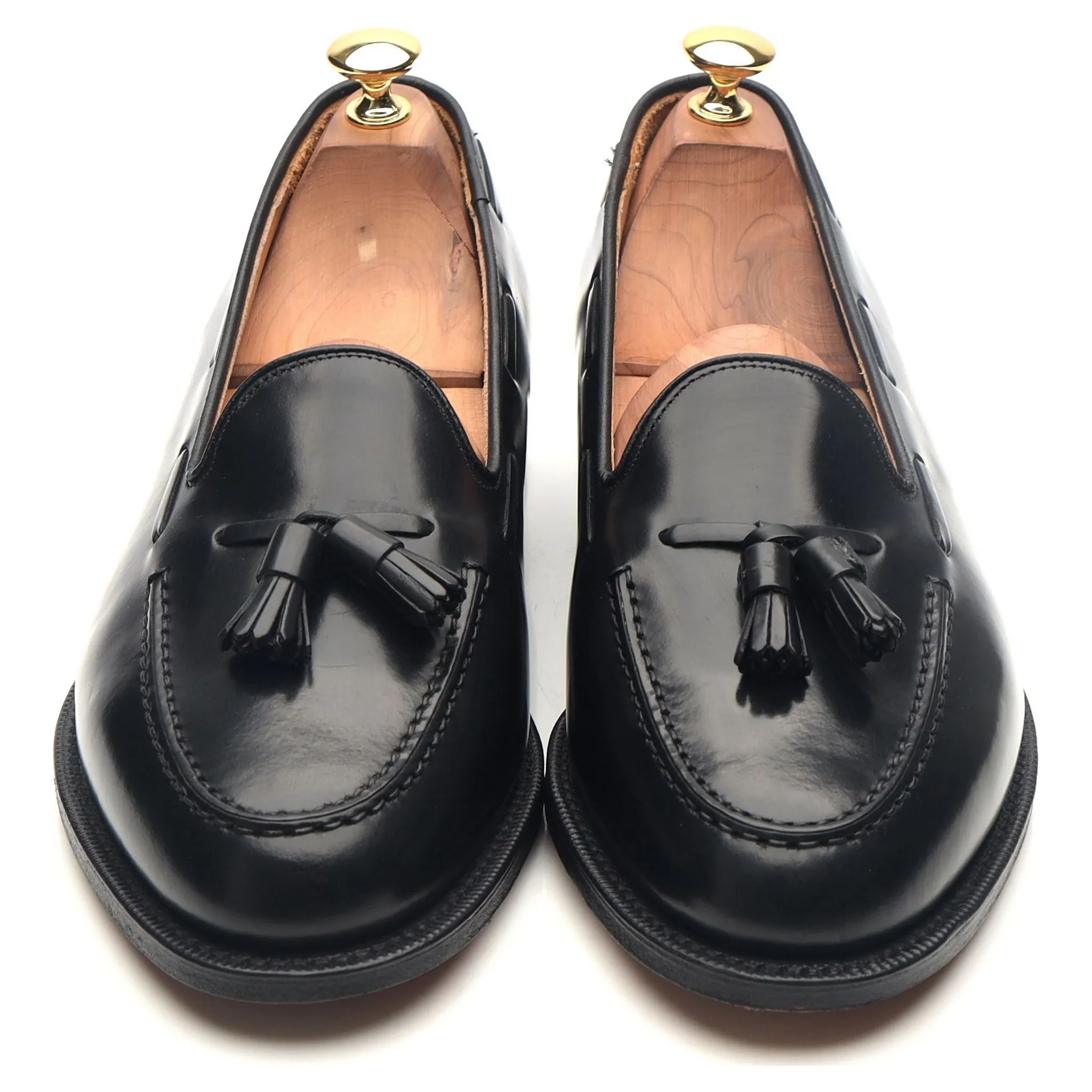 'Keats II' Black Leather Tassel Loafers UK 9 G