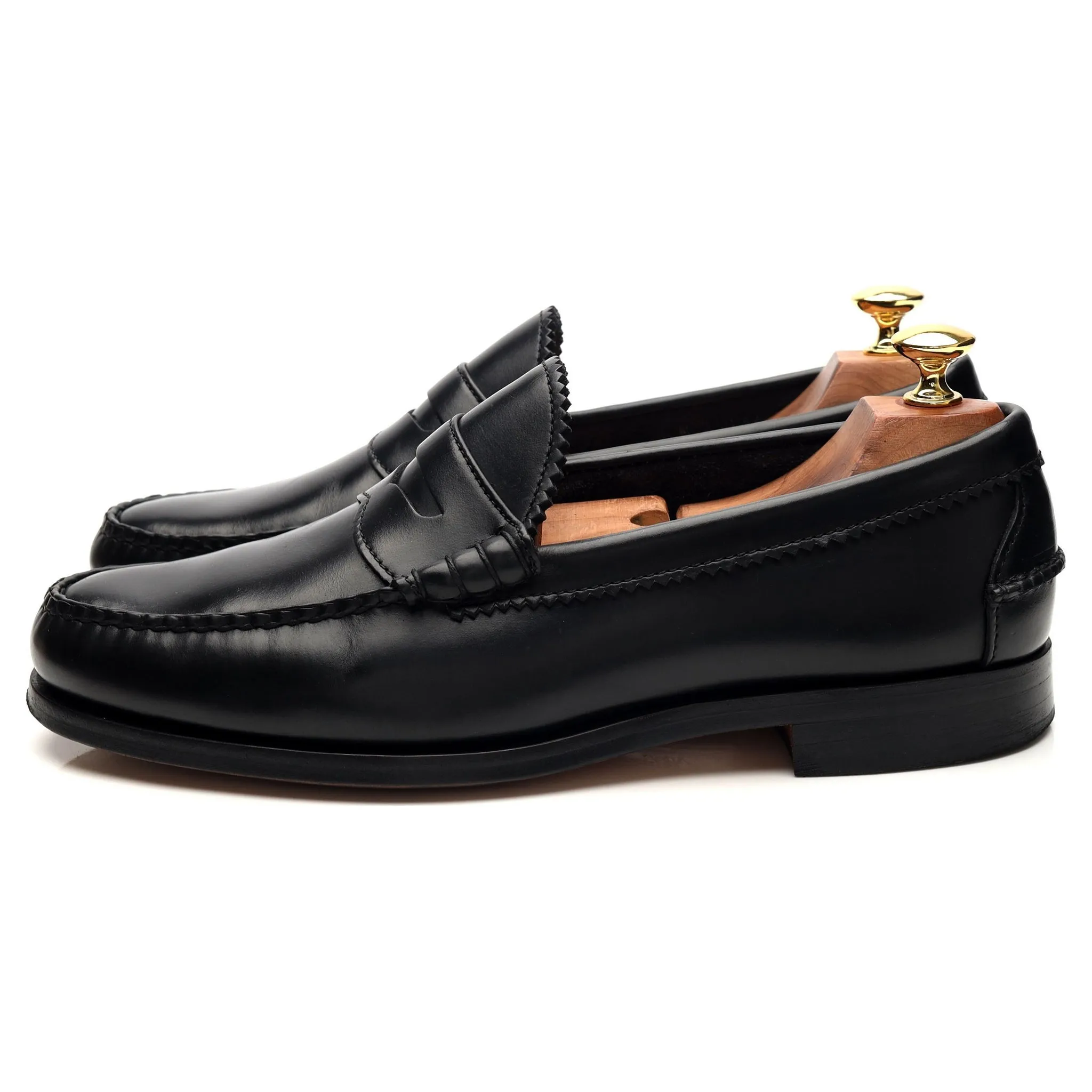 'Kennedy' Black Leather Loafers UK 8.5 US 9.5 E