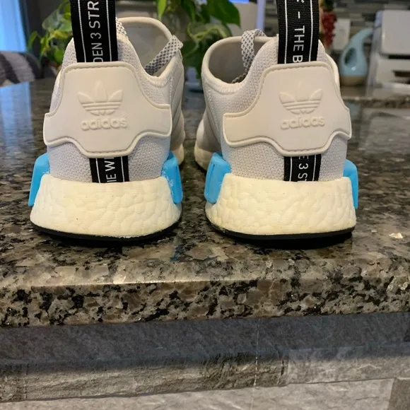 Kids Adidas NMD R1J Bright Cyan/Grey Sneakers