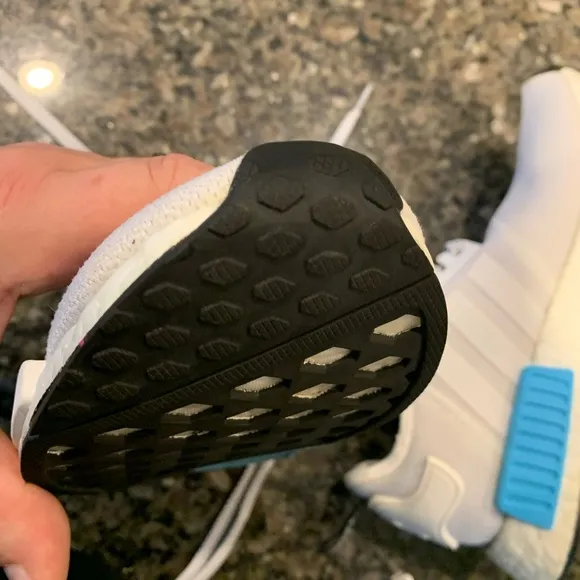 Kids Adidas NMD R1J Bright Cyan/Grey Sneakers