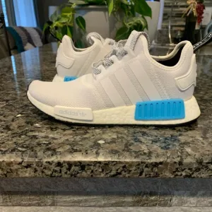 Kids Adidas NMD R1J Bright Cyan/Grey Sneakers