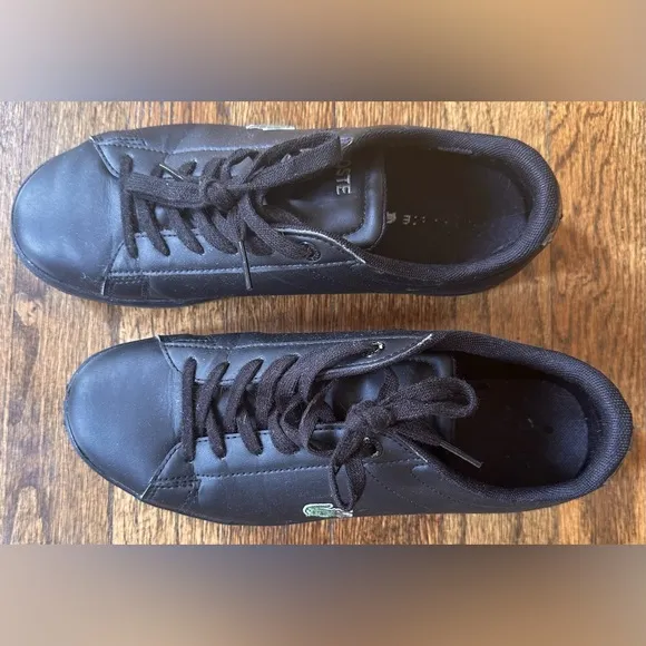 Kids Lacoste Juniors Black Carnaby Evo Sneakers with Original Box &amp; Tissue Paper