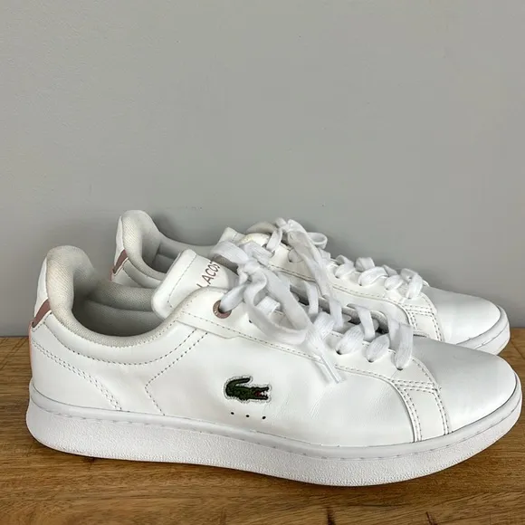 Lacoste Carnaby Pro Leather White Sneakers size 6.5